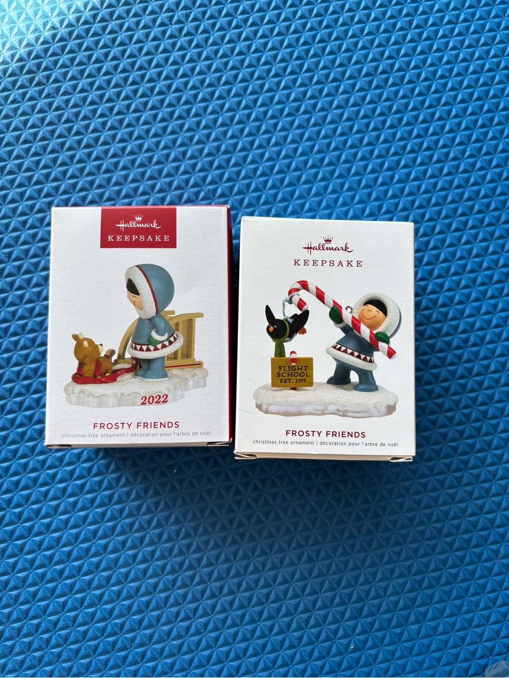 Hallmark Frosty Friends Ornaments - Blue, White, Red, Green